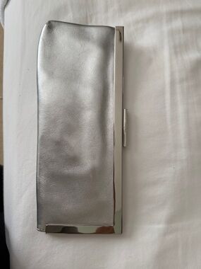 Calvin Klein Silver Metallic Clutch